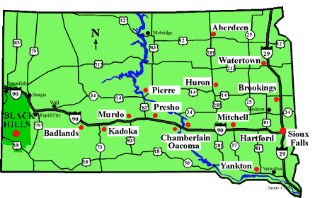 South Dakota City Map - Click a map of south dakota. South Dakota City Map - Click